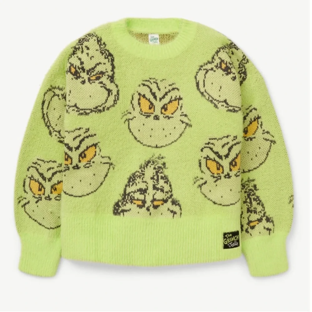 Justice Girls Grinch Sweater, Size Large NWOT